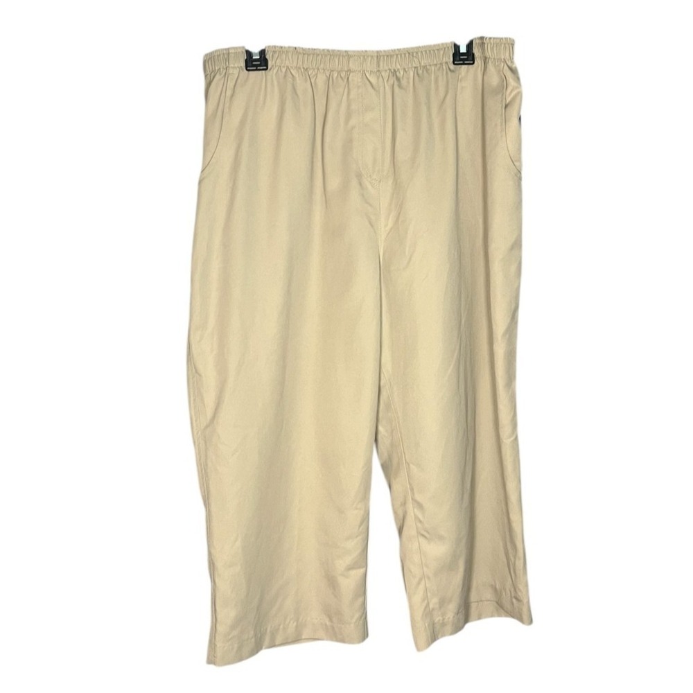 Kim Rogers NWT Women's Comfort Waist Elastic Waist Capri Pants 16 Tan‎